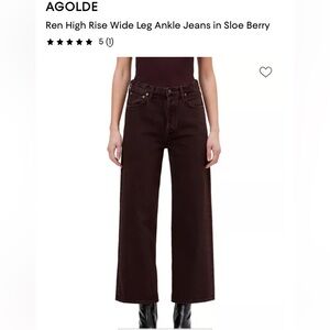 Agolde Ren High Rise Wide Leg Jeans in Sloe Berry